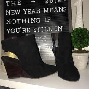 Black Booties with and open heel